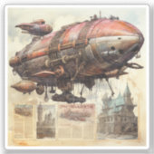 Steampunk Zeppelin (9) Sticker (Voorkant)