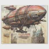 Steampunk Zeppelin (9) Tissue Paper Cadeaupapier (Vlak)