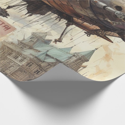  Steampunk Zeppelin (9) Tissue Paper Cadeaupapier (Hoek)