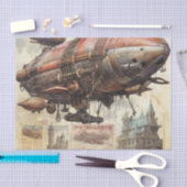 Steampunk Zeppelin (9) Tissue Paper Tissuepapier (Craft)