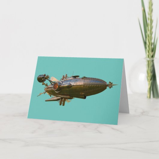 STEAMPUNK ZEPPELIN BLIMP BLANK KAARTEN (Voorkant)