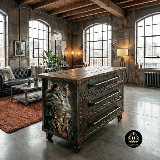 Steampunk Zilver Tabby Cat Decoupage Craft Paper Tissuepapier