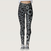 Steampunk Zilver Zink Brons Leggings (Voorkant)