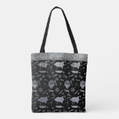 Steampunk Zilver Zink Luchtships Aangepaste Naam Tote Bag (Achterkant)