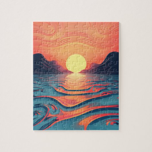 Steampunk zonsondergang legpuzzel (Verticaal)