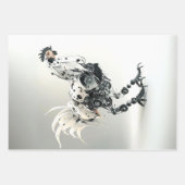 Steampunk Zwarte Witte Hanen Decoupage Inpakpapier Vel (Voorkant 3)