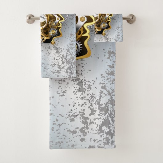 Steampunkhoofd met manometer bad handdoek (Insitu)