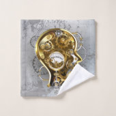 Steampunkhoofd met manometer bad handdoek (Wasdoekje)