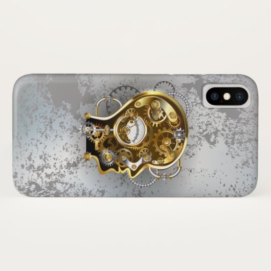 Steampunkhoofd met manometer Case-Mate iPhone case (Achterkant (horizontaal))