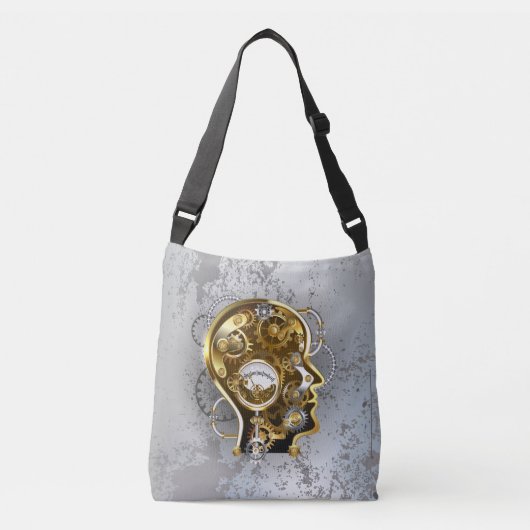 Steampunkhoofd met manometer crossbody tas (Voorkant)