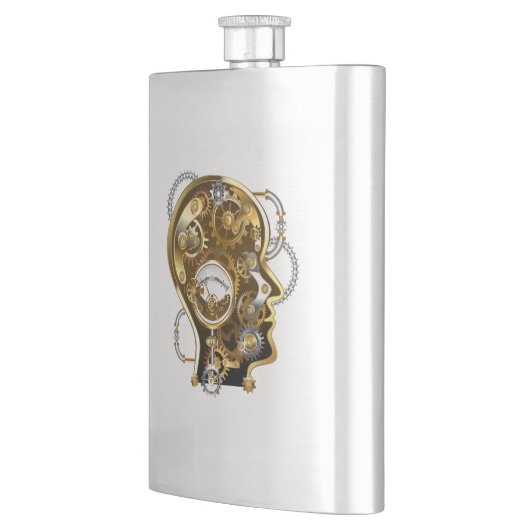 Steampunkhoofd met manometer flacon (Links)