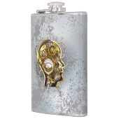 Steampunkhoofd met manometer heupfles (Links)