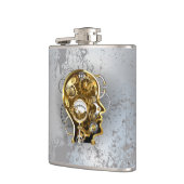 Steampunkhoofd met manometer heupfles (Links)