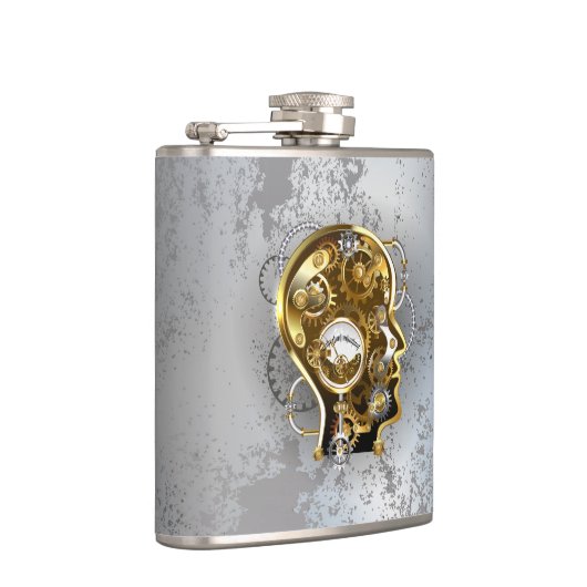 Steampunkhoofd met manometer heupfles (Rechts)