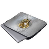 Steampunkhoofd met manometer laptop sleeve (Voorkant onderkant)