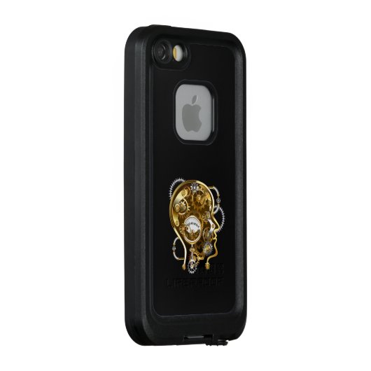 Steampunkhoofd met manometer LifeProof iPhone hoesje (Achterkant / rechts)
