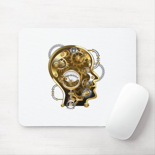 Steampunkhoofd met manometer muismat (Met muis)