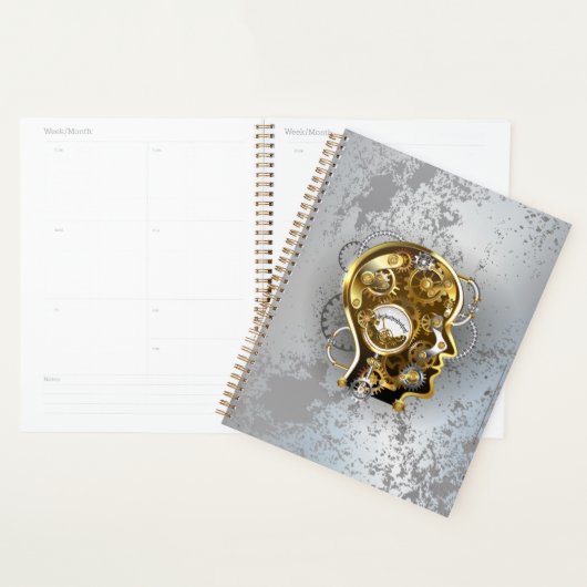 Steampunkhoofd met manometer planner (Display)