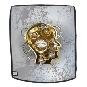 Steampunkhoofd met manometer rugtassen