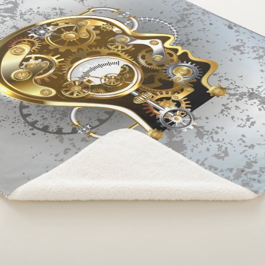 Steampunkhoofd met manometer sherpa deken (3/4)