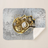 Steampunkhoofd met manometer sherpa deken (Voorkant (horizontaal))