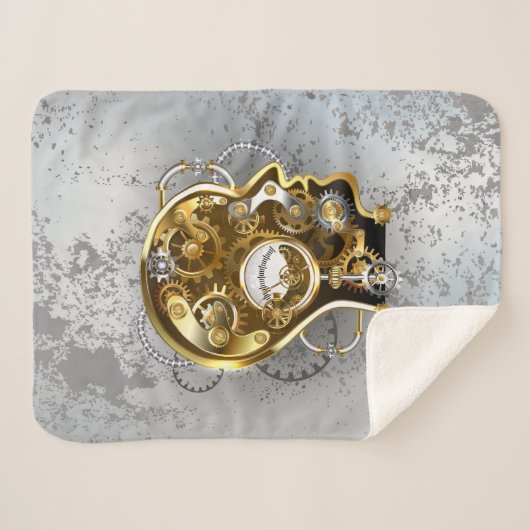 Steampunkhoofd met manometer sherpa deken (Voorkant (horizontaal))