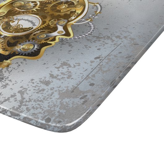 Steampunkhoofd met manometer snijplank (Hoek)