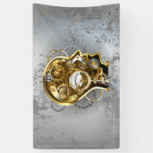 Steampunkhoofd met manometer spandoek (Verticaal)