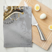 Steampunkhoofd met manometer theedoek (Quarter Fold)