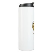 Steampunkhoofd met manometer thermosbeker (Gedraaid links)