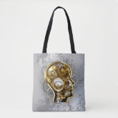 Steampunkhoofd met manometer tote bag (Voorkant)