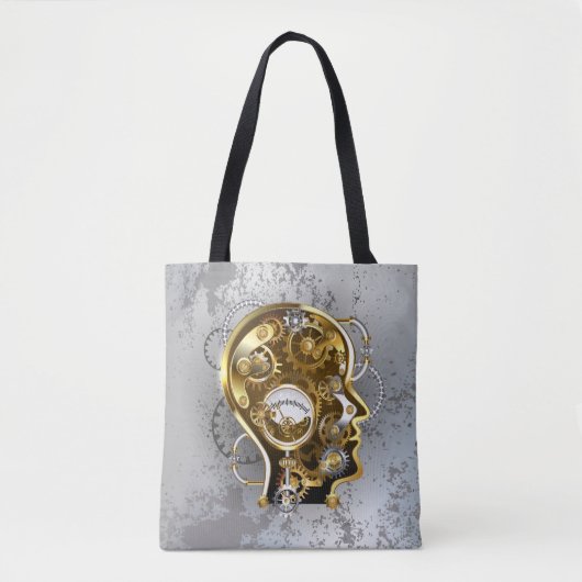 Steampunkhoofd met manometer tote bag (Voorkant)