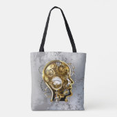 Steampunkhoofd met manometer tote bag (Achterkant)
