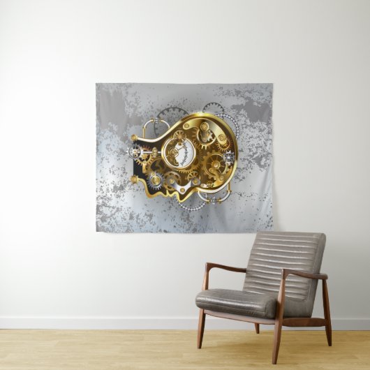 Steampunkhoofd met manometer wandkleed (In Situ (horizontaal))