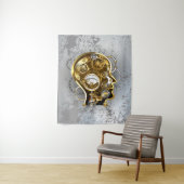 Steampunkhoofd met manometer wandkleed (In situ)