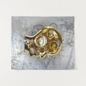 Steampunkhoofd met manometer wandkleed (Voorkant (horizontaal))