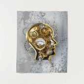 Steampunkhoofd met manometer wandkleed (Voorkant)