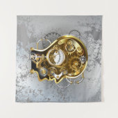 Steampunkhoofd met manometer wandkleed (Voorkant (horizontaal))