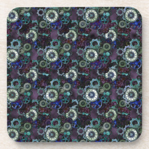 steampunkhorlogeonderdelen - paarse afdruk van Lea Bier Onderzetter