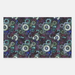 steampunkhorlogeonderdelen - paarse afdruk van Lea Rechthoekige Sticker