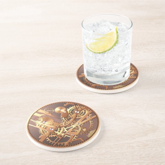 steampunkhorlogeversnellers zandsteen onderzetter (Zijkant)