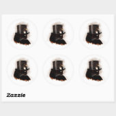 Steampunkkat Ronde Sticker (Vel)