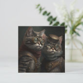 Steampunkkatten Kaart (Staand voorkant)