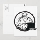 steampunkklok, versnelling, pet briefkaart (Voorkant / Achterkant)