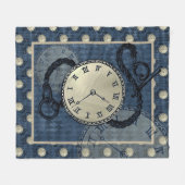 Steampunkklokken en wolkenblauw fleece deken (Voorkant (Horizontaal))