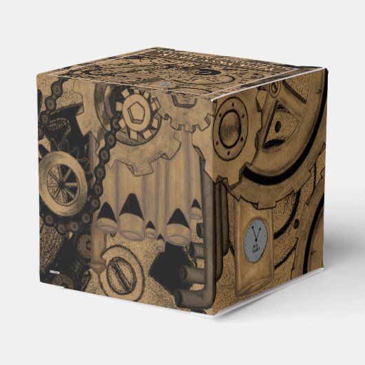Steampunkmachines (Brassy) Bedankdoosjes (Achterkant)