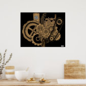 Steampunkmachines (Brassy) Poster (Keuken)
