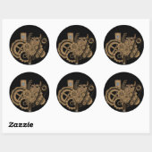 Steampunkmachines (Brassy) Ronde Sticker (Vel)