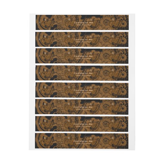 Steampunkmachines (koper) adreslabel wikkel (Vel)