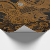 Steampunkmachines (koper) cadeaupapier (Hoek)